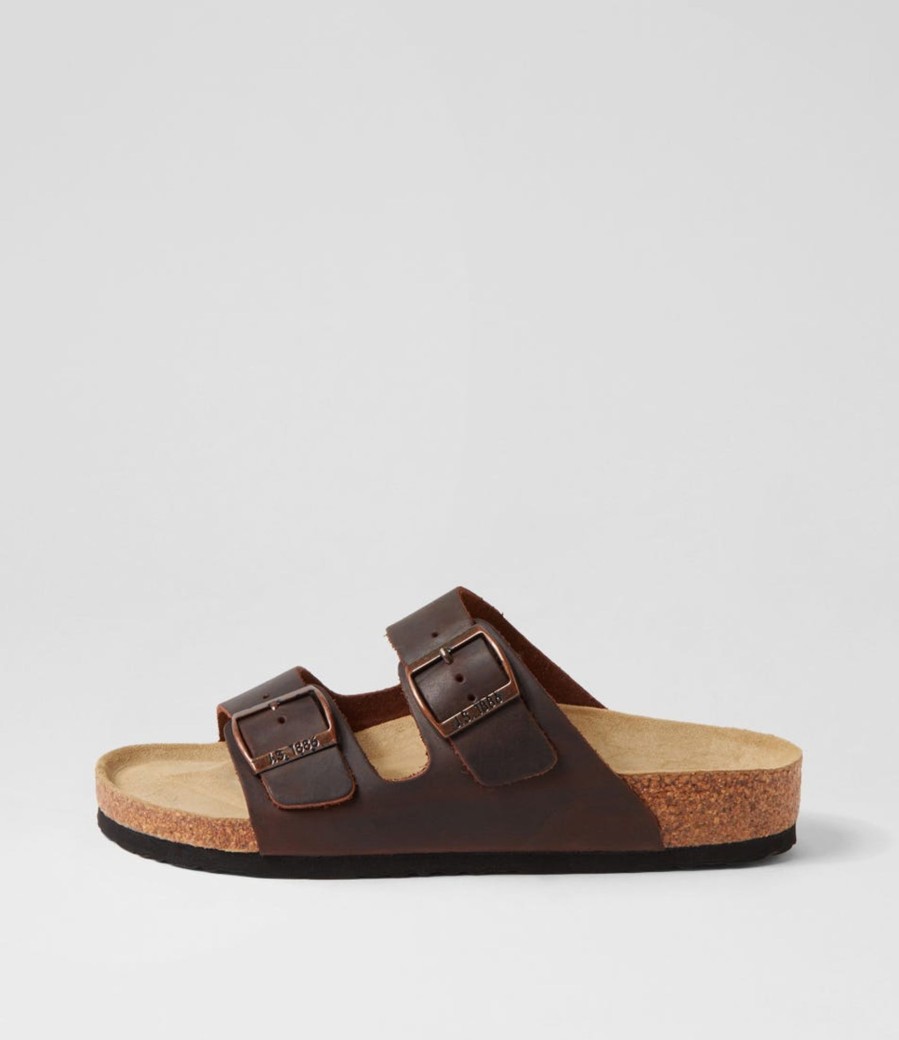 Men JOSEF SEIBEL  | Bernard 01 Braun Leather Slides