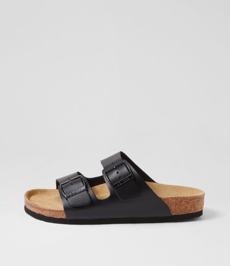 Men JOSEF SEIBEL  | Bernard 01 Schwarz Kombi Leather Slides