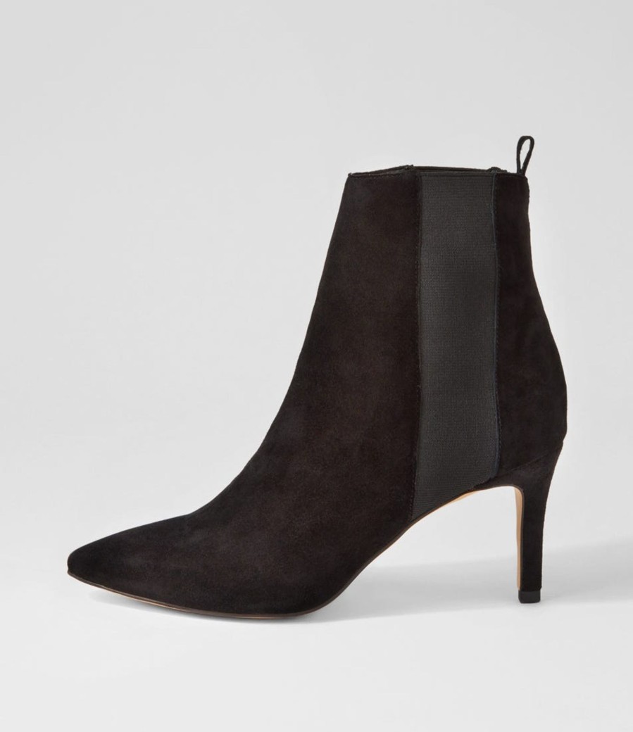 Women TOP END  | Bryann Black Suede Elastic Chelsea Boots