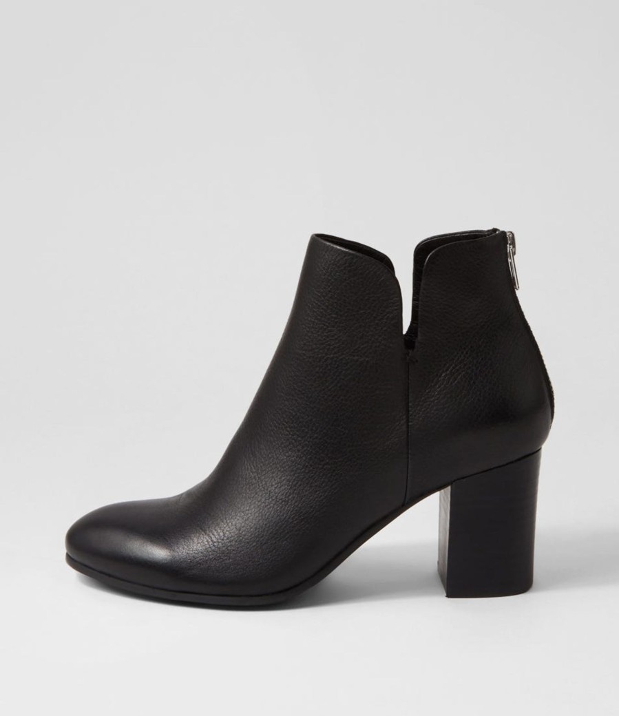 Women TOP END  | Ufollow Black Leather Ankle Boots